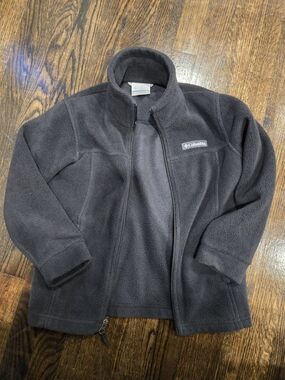 Columbia Kids Black/Grey Fleece Full-Zip Jacket